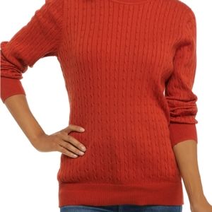 Kim Rogers Long Sleeve Cable Knit Sweater XL Pumpkin color